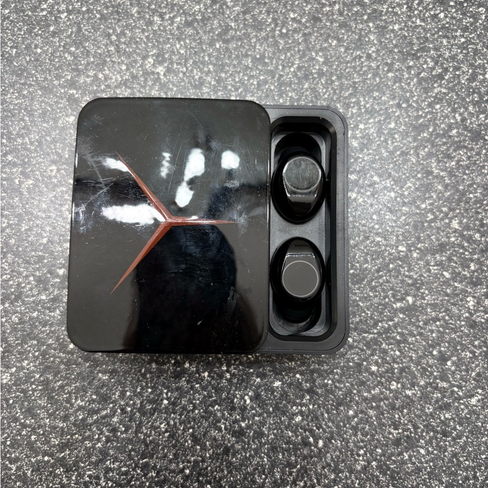 Black and Red Wireless Earbuds